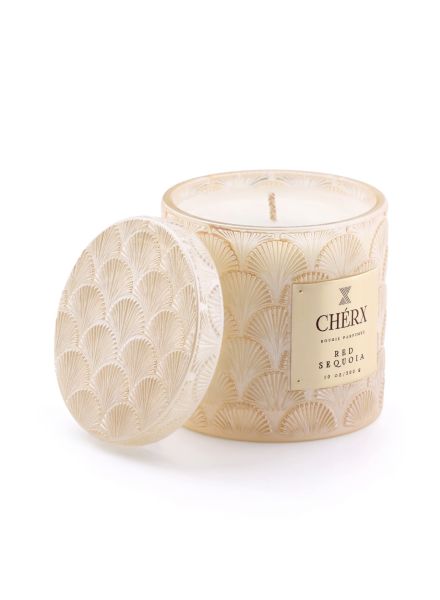 Kırmızı Sekoya Cam Kavanoz Mum