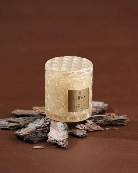 Kırmızı Sekoya Cam Kavanoz Mum