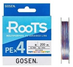 Gosen X4 Roots PE 4 Örgü Spin İpi 200mt Multi Color