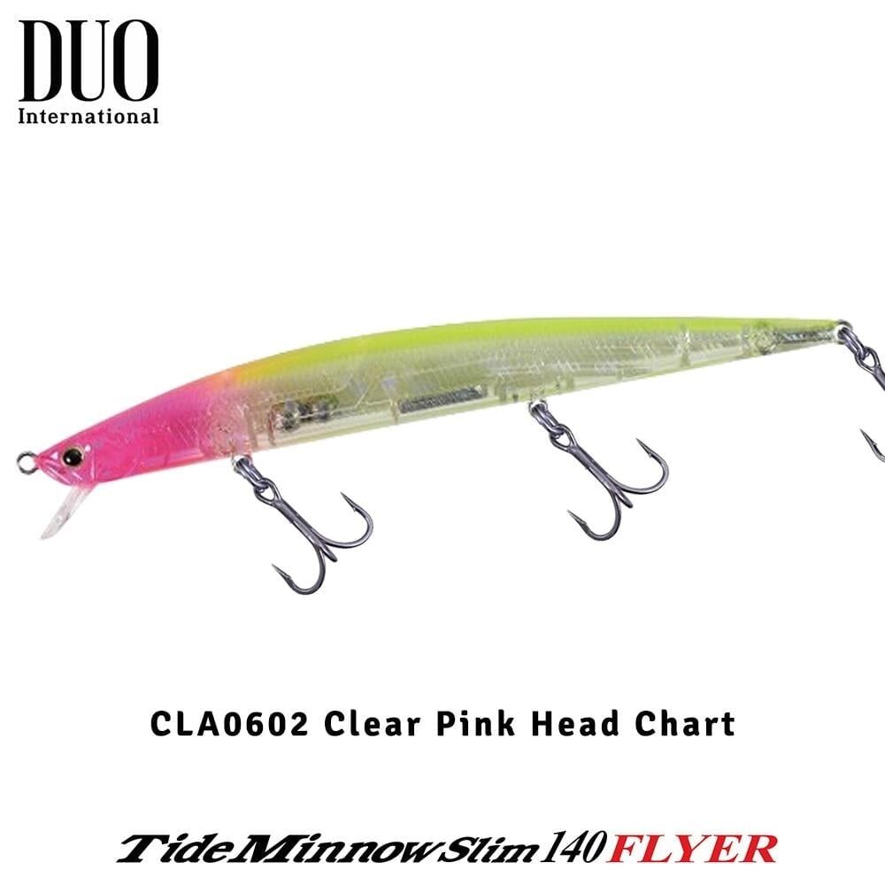 Duo Tide Minnow Slim 140 FLYER CLA0602 Clear Pink Head Chart