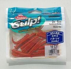 Berkley Gulp Saltwater Sandworm 5cm 16 Adet LRF Silikon Yem Serisi Bloody