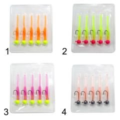 Captain 3521 Mini Worm 4.5cm Jig Headli LRF Silikon Yem 5'li SET