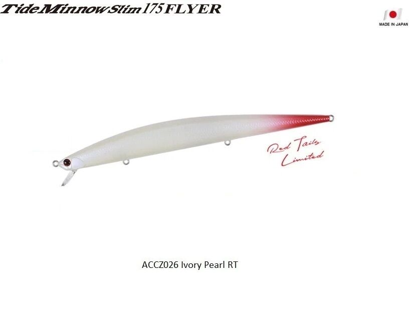 Duo Tide Minnow Slim 175 FLYER ACCZ126 Ivory Pearl Red Tail Limited Sahte Balık