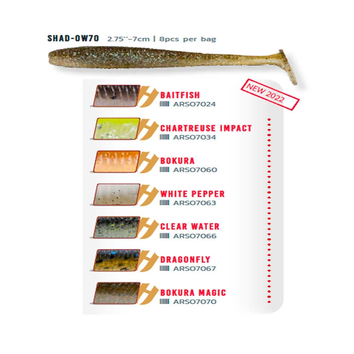 Herakles Shad-Ow 70 mm Silikon Yem 8li Paket