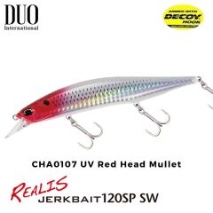 Duo Realis Jerkbait 120SP SW CHA0107 UV Red Head Mullet