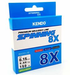 Kendo Spınnıng 8X Fıghtıng 150 mt Örgü ip (Apple Green) 0,17mm