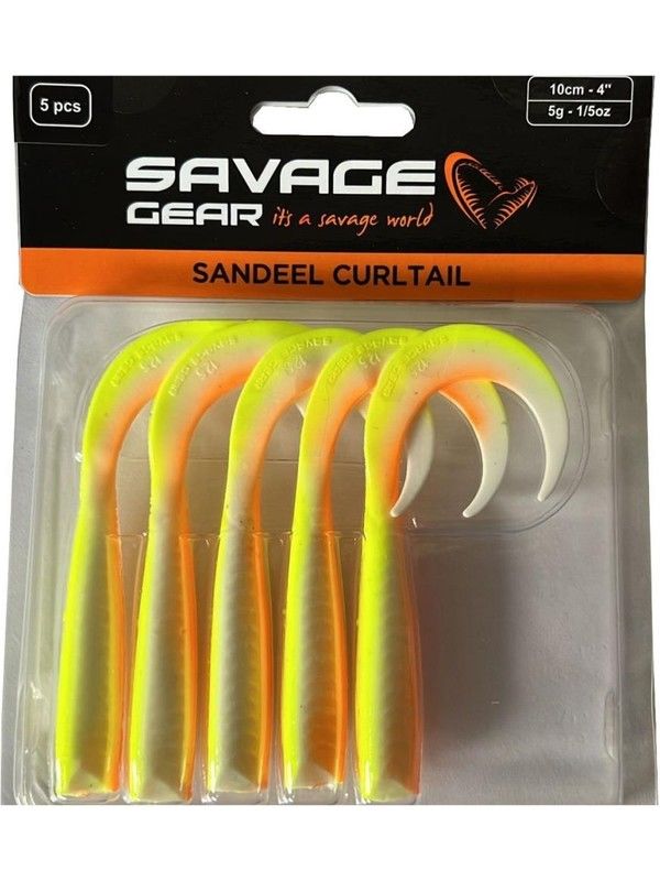 Savage Gear Lb Sandeel Curltail 10CM Lemon Back 5 Adet