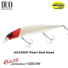 Duo Realis Jerkbait 120SP SW ACC0001 Pearl Red Head