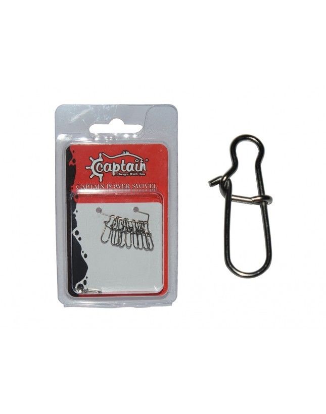 Captain 5015 Sahte Balık Klipsi Snap İnox 10'lu Paket Black Nikel