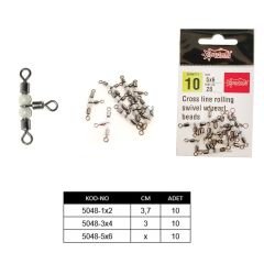 Captain 5048 Üçlü Boncuklu Fırdöndü 10'lu Paket Black Nikel