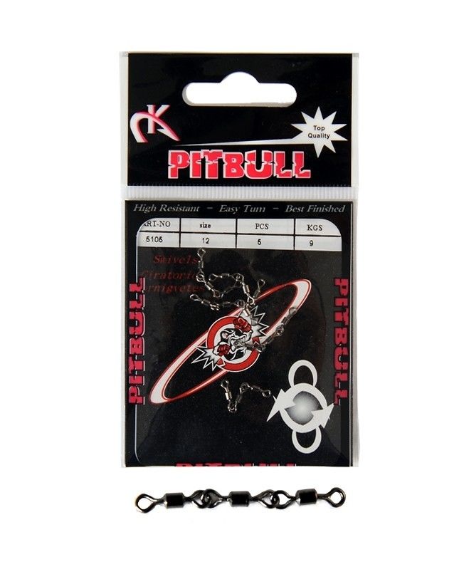 Pitbull 5105 3 Zincir Fırdöndü 5'li Paket Black Nikel