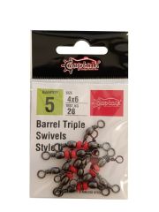Captain 5129 Üçlü Boncuklu T Fırdöndü 6'lı Paket Black Nikel