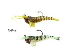 Captain 3048 Magic Shrimp 2li SET 3D Silikon Karides 50mm 3.7gr Suni Yem