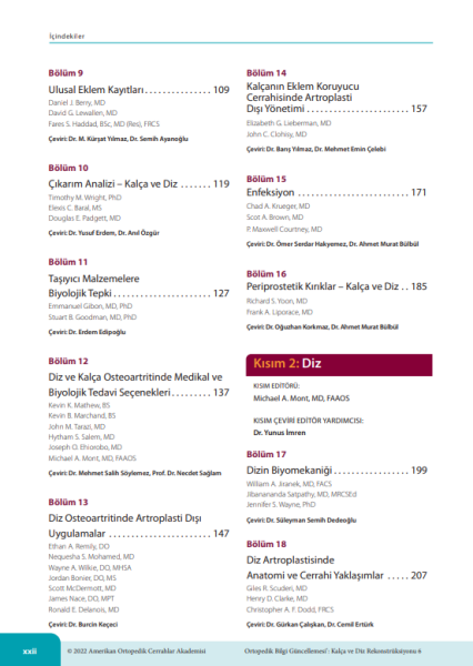 OKU 6 - Kalça ve Diz Rekonstrüksiyonu TOTBİD YAYINI