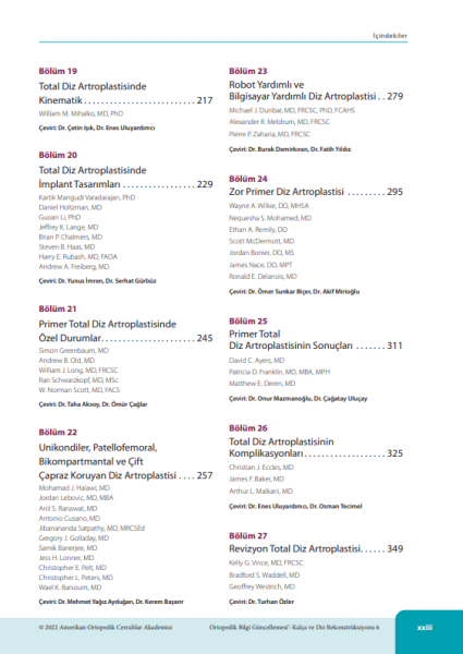 OKU 6 - Kalça ve Diz Rekonstrüksiyonu TOTBİD YAYINI