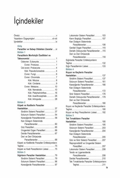 Veteriner Parazitoloji - Hayvan Türlerine Göre