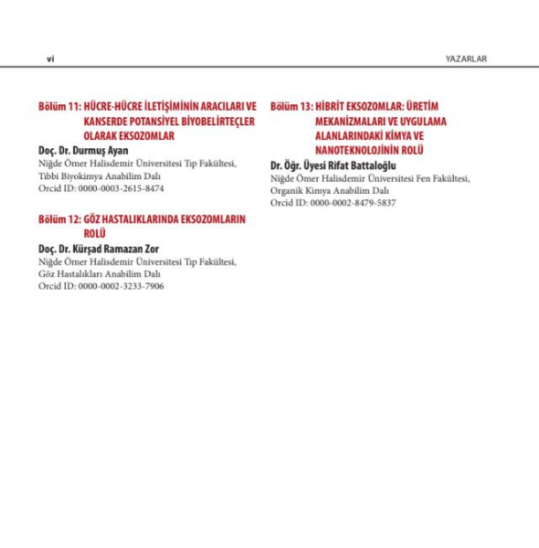 Eksozom Biyokimyası