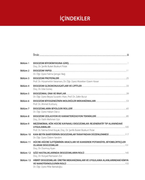 Eksozom Biyokimyası