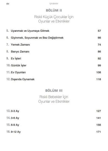 Riskli Bebek ve Küçük Çocuklar için Etkinlikler