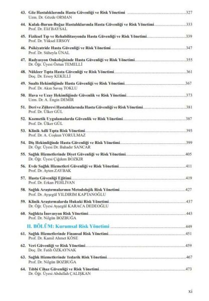 Hasta Güvenliği ve Risk Yönetimi