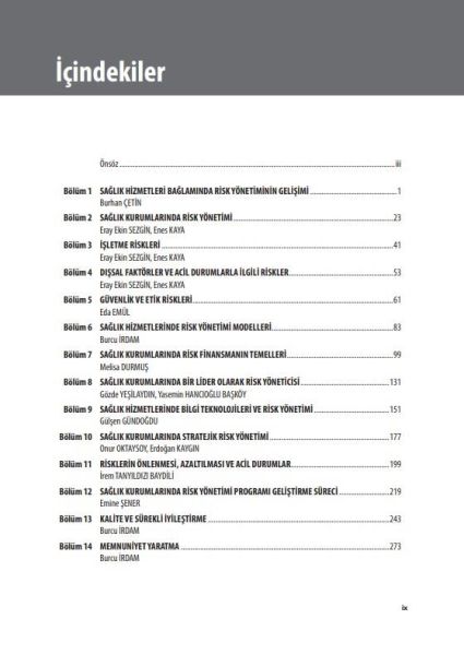 Sağlık Kurumlarında Risk Yönetimi Güvenlik ve Kalitenin İnşası