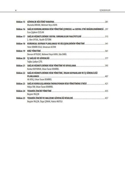 Sağlık Kurumlarında Risk Yönetimi Güvenlik ve Kalitenin İnşası