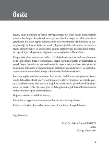 Sağlık Kurumlarında Risk Yönetimi Güvenlik ve Kalitenin İnşası