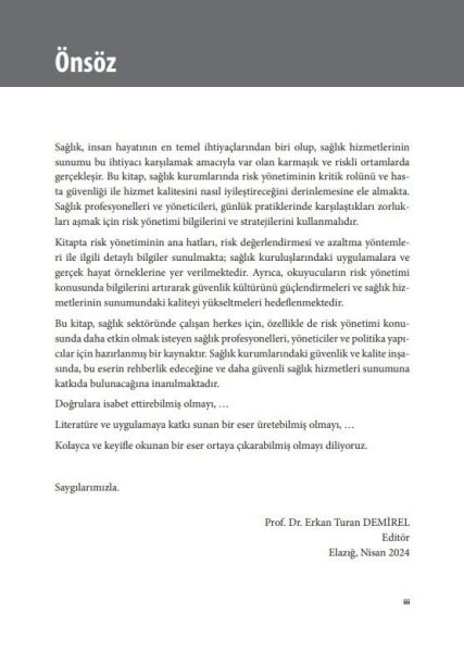 Sağlık Kurumlarında Risk Yönetimi Güvenlik ve Kalitenin İnşası