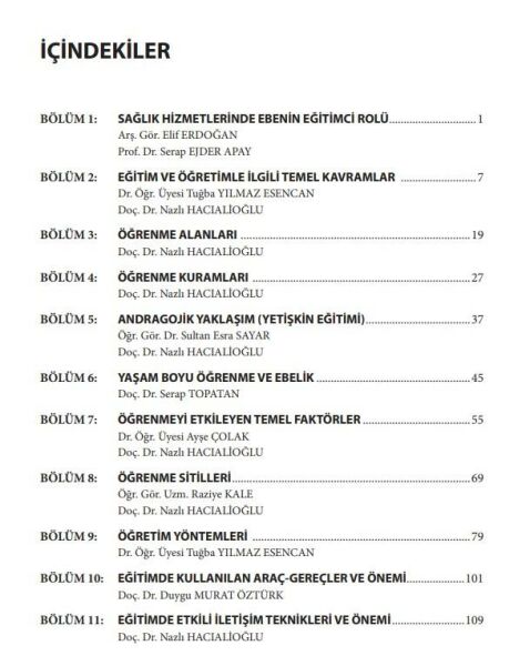 Ebelikte Öğretim Öğrenme ve Eğitim