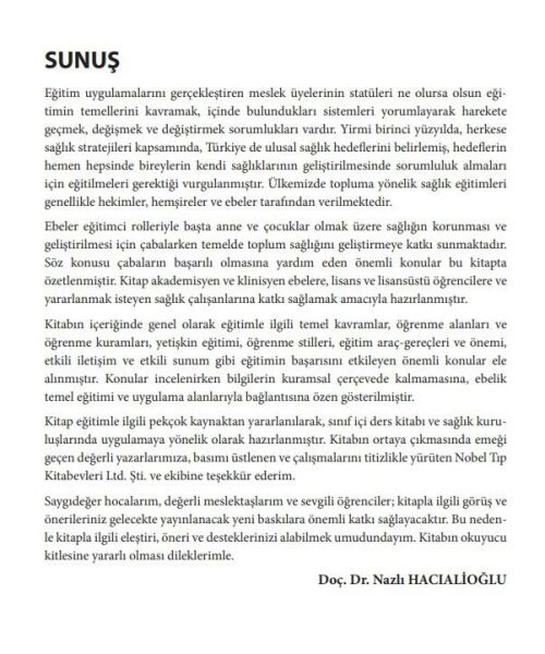 Ebelikte Öğretim Öğrenme ve Eğitim