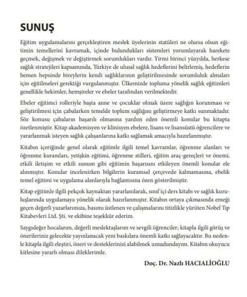 Ebelikte Öğretim Öğrenme ve Eğitim