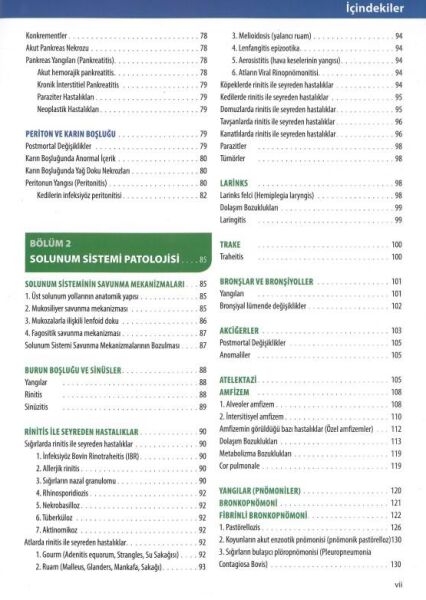 Veteriner Sistemik Patoloji Cilt: 1 (Sindirim-Solunum) - (6. Baskı)