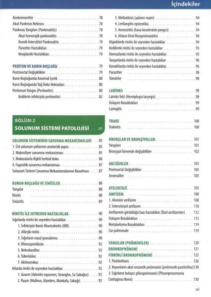 Veteriner Sistemik Patoloji Cilt: 1 (Sindirim-Solunum) - (6. Baskı)