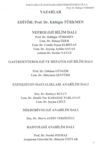 Vakalarla İç Hastalıklarını Öğreniyoruz Cilt: 4