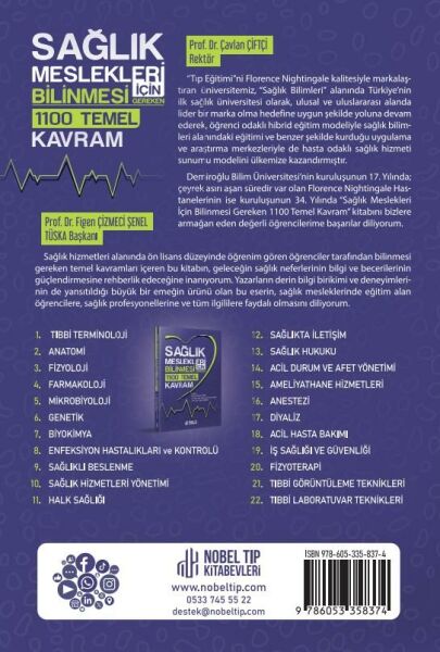 Sağlık Meslekleri için Bilinmesi Gereken 1100 Temel Kavram