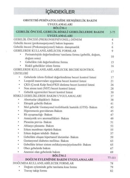 Doğum ve Kadın Hastalıkları Hemşireliği: Bakım-Uygulama Rehberi