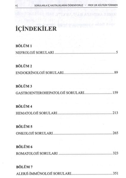 Sorularla İç Hastalıklarını Öğreniyoruz