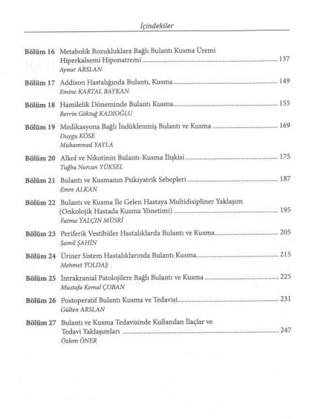 Bulantı Ve Kusmaya Multidisipliner Yaklaşım