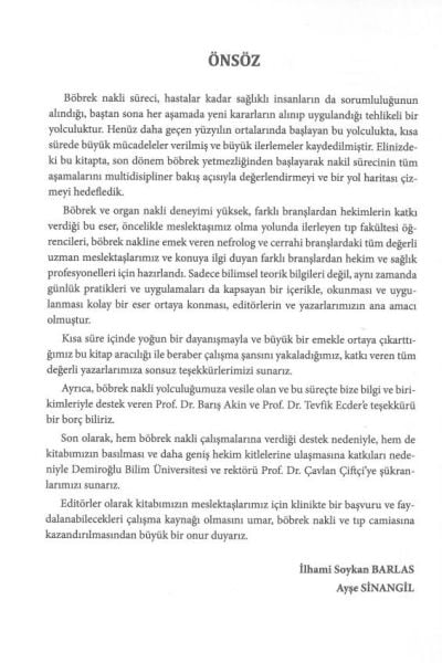 Tüm Yönleriyle Böbrek Nakli Teorik Bilgiler ve Klinik Uygulamalar