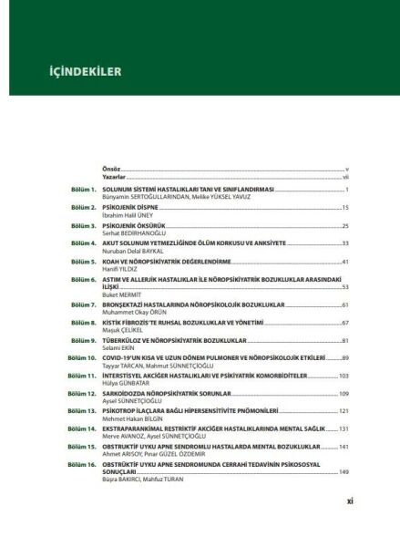 Solunum Sistemi Hastalıklarına Nöropsikiyatrik Yaklaşım