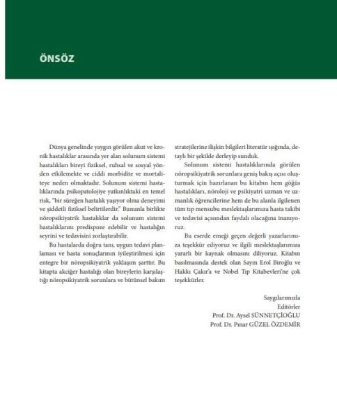 Solunum Sistemi Hastalıklarına Nöropsikiyatrik Yaklaşım