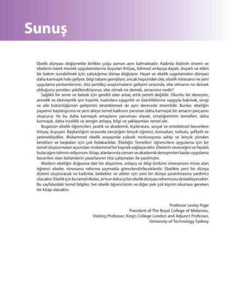 Ebeliğin Temelleri Öğrenciler için Ders Kitabı