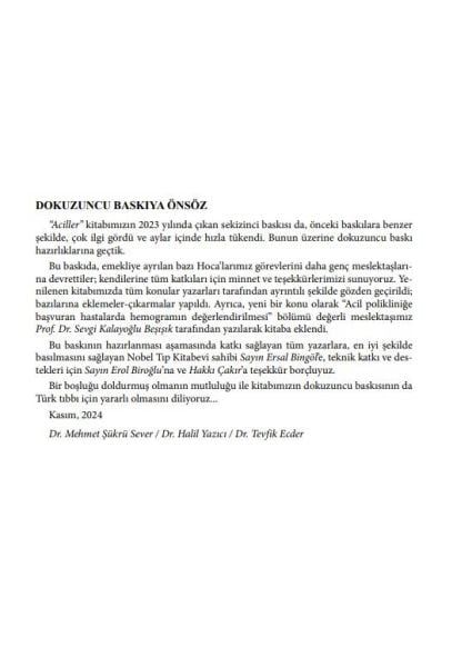 Dahili - Cerrahi - Adli -Aciller El Kitabı 9. Baskı