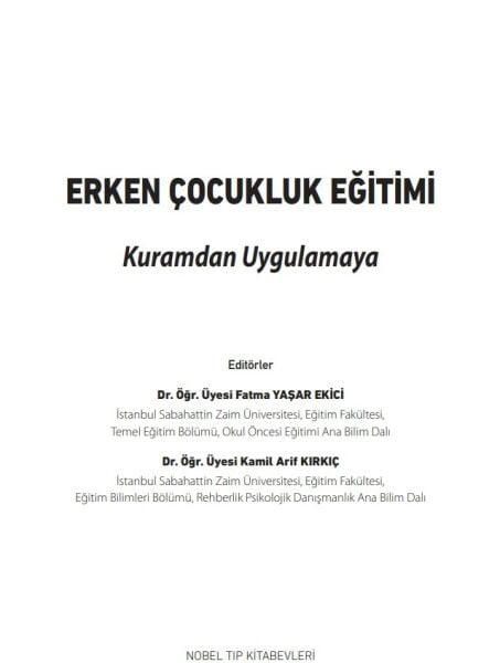 Erken Çocukluk Eğitimi Kuramdan Uygulamaya
