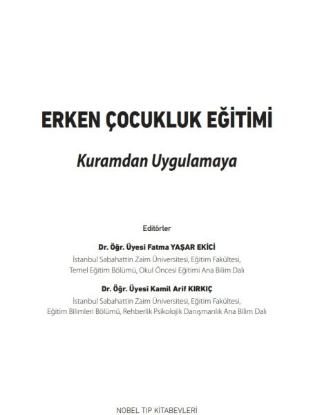 Erken Çocukluk Eğitimi Kuramdan Uygulamaya