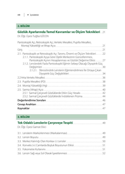 Optisyenlik Prog.için Optik ve Optisyen.2.Baskı