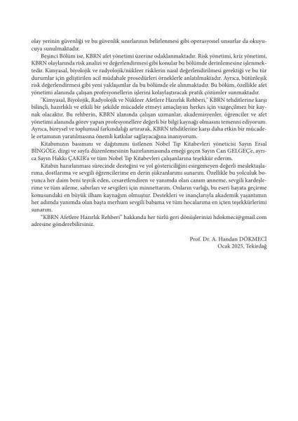 Kimyasal, Biyolojik, Radyolojik, Nükleer (KBRN) Afetlere Hazırlık Rehberi