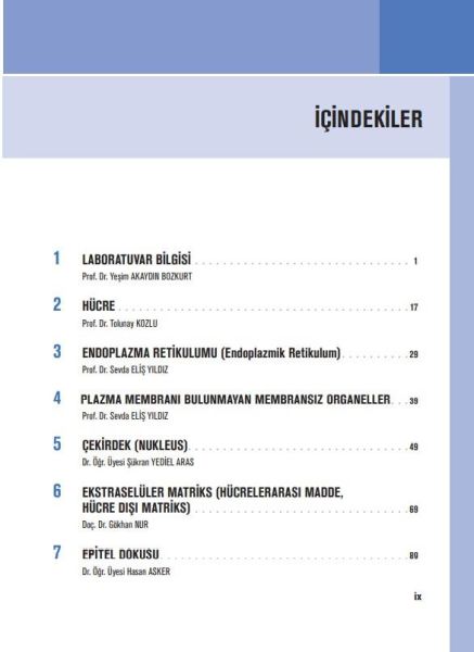 Histoloji Hücre ve Dokuların Yapısı