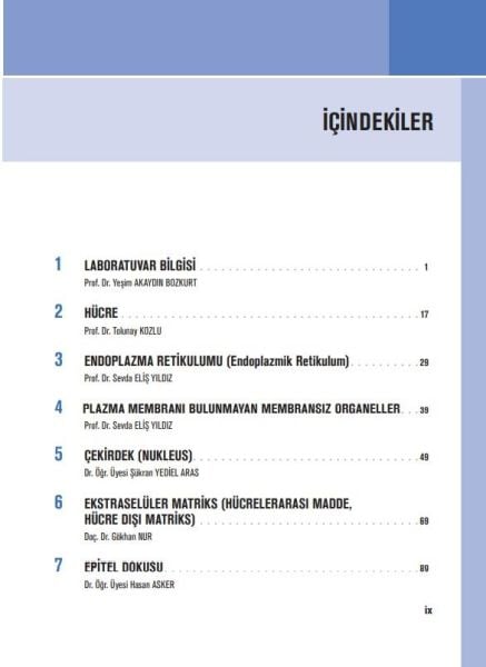 Histoloji Hücre ve Dokuların Yapısı