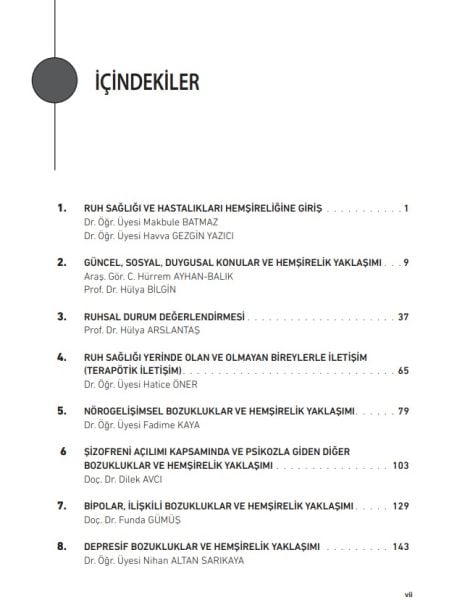 Ruh Sağlığı ve Hastalıkları Hemşireliği